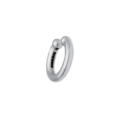 Orecchino piercing cerchio in oro bianco 18 kt, cerniera a molla easy-wear, collezione CUFF - LA FENICE LUXURY - 31O3663