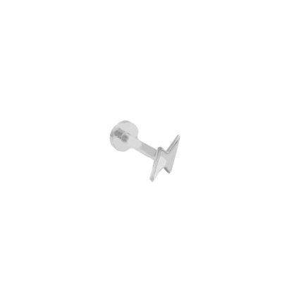 Orecchino piercing saetta in oro bianco 18 kt, chiusura a vite interna, collezione LIGHTNING BOLT – LA FENICE LUXURY – 31O3616