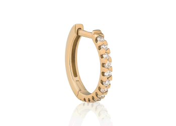 Orecchino piercing cerchio in oro rosa 18 kt con diamanti, chiusura a scatto, collezione ETERNITY – LA FENICE LUXURY – 33D3658