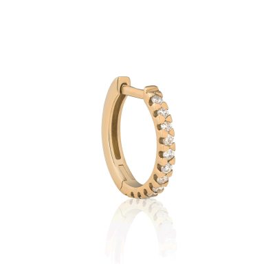 Orecchino piercing cerchio in oro rosa 18 kt con diamanti, chiusura a scatto, collezione ETERNITY – LA FENICE LUXURY – 33D3658