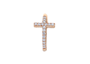 Orecchino piercing cerchio in oro rosa 18 kt con diamanti, chiusura a scatto, collezione ETERNITY – LA FENICE LUXURY – 33D3660