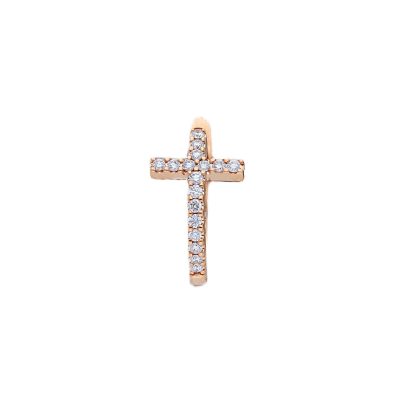 Orecchino piercing cerchio in oro rosa 18 kt con diamanti, chiusura a scatto, collezione ETERNITY – LA FENICE LUXURY – 33D3660