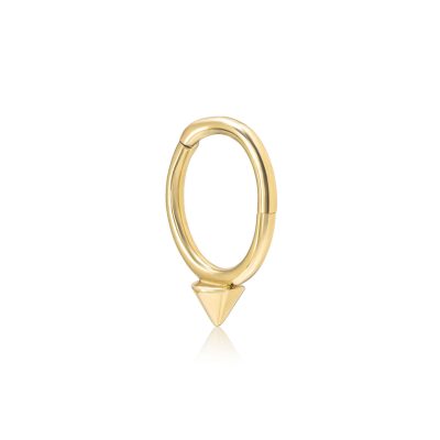 Orecchino piercing cerchio in oro giallo 18 kt, chiusura a scatto, collezione CONE – LA FENICE LUXURY – 32O3760