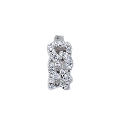 Orecchino piercing cerchio in oro bianco 18 kt con diamanti, chiusura a scatto, collezione GRIFFE – LA FENICE LUXURY – 31D3847