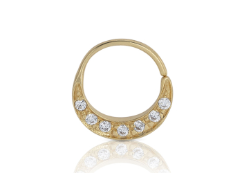 Orecchino piercing Ring in Oro Giallo 18 kt, chiusura a scomparsa CLICKER – LA FENICE LUXURY – 32O3894