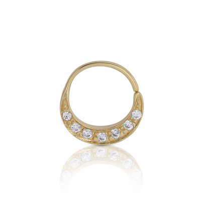 Orecchino piercing Ring in Oro Giallo 18 kt, chiusura a scomparsa CLICKER – LA FENICE LUXURY – 32O3894