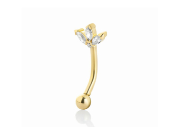 Orecchino piercing Lothus Flower in Oro Giallo 18 kt, chiusura a vite ROOKLINE – LA FENICE LUXURY – 32O3892