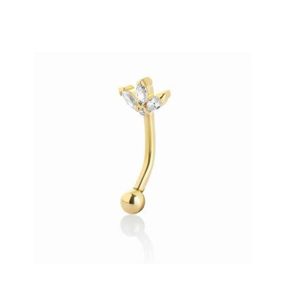 Orecchino piercing Lothus Flower in Oro Giallo 18 kt, chiusura a vite ROOKLINE – LA FENICE LUXURY – 32O3892