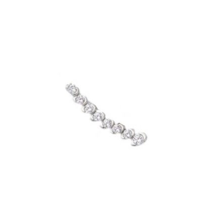 Orecchino piercing fantasia assimmetrico in oro bianco 18 kt con diamanti, chiusura a vite, collezione ETERNITY - LA FENICE LUXURY - 31D4046
