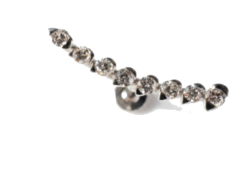 La Fenice Luxury Eternity orecchino piercing fantasia asimmetrico in oro bianco 18kt con diamanti 0.18ct chiusura a vite